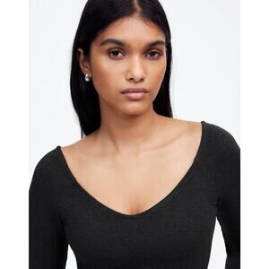 NWT Madewell Jersey V-Neck Long-Sleeve Top Size XXS